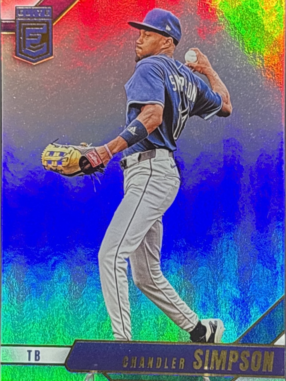 Panini Elite Chandler Simpson Holographic Blue & Green Baseball Card
